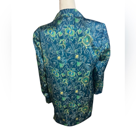 ZARA Blue green Paisley nwt Blazer Jacket Open
Front Floral Lined extra large - Picture 6 of 14
